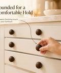 Six Pack Wood Ball Cabinet Knobs One And One Fifth Inch Diameter With Four Fifth Inch Screws Walnut Finish Easy Install Durable Wooden Drawer Hardware For Cabinets Dressers And Home Furniture on cream dresser drawer