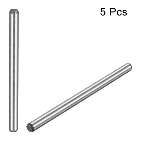 Two One Eighth Inch By Two Inch Dowel Pins For Precision Alignment, Heat Treated Alloy Steel With Bright Finish, Five Pack
