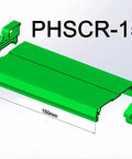 Exploded view of Din Rail Mounting Carrier for 72 73mm Wide PCB Housing, showing individual components and assembly layout.