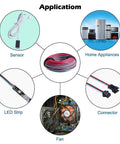 Indoor 80 Feet 3 Pin LED Extension Wire 20 AWG For WS2812B WS2811 applications: sensors, home appliances, connectors, fans, LED strips.