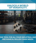Heavy Duty Roller Chain Connector Puller Holder Tool For Chain Sizes 25 35 40 41 50 60 on workshop table