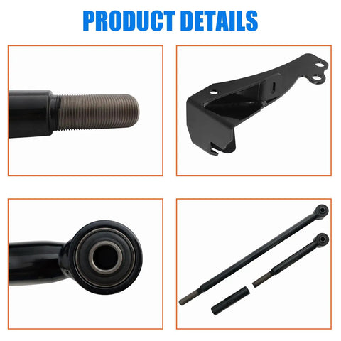 0-4 Inch Front Track Bar For Dodge Ram 1500 2500 3500 4WD With Relocation Bracket Adjustable Track Rod Heavy Duty Steel Powder Coated Improves Steering Control And Alignment For Lifted Rides front view