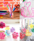 100 Pcs Chenille Pipe Cleaners In 10 Bright Colors For DIY Crafts And School Projects 6 Mm By 12 Inch Assorted Multicolor Stems For Creative Decorations in crafts display