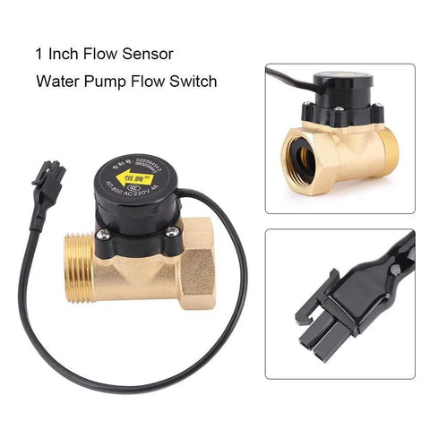G1 Thread 220V Water Flow Sensor For Booster Pumps With Magnetic Automatic Control Switch High Precision Flow Detection shown