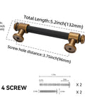 10 Pack Black And Antique Brass Knurled Cabinet Pulls For Kitchen Cabinets Center To Center 96mm with screws and measurements
