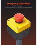 Emergency stop switch for Heavy Duty Electric Roll Bender Machine Featuring Smooth Three Roller Gearing and Quick Flip Foot Switch.