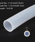Crystal Clear Silicone Tubing 3.3 Ft Long 1.25 In ID By 1.5 In OD Heavy Duty Flexible High Temp Siphon Pump Tubing