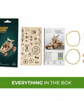 Desert Buggy 3D Wood Puzzle Kit With Rubber Band Motor Open Frame Mechanical Model Easy Self Assembly Dune Racer Gift For Boys And Girls Kid Friendly STEM Toy And Educational Project, parts included