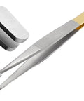 Tissue Membrane Holding Tweezers With Flat Tip Stainless Steel Forceps For Pro Grade Microsurgical Dental Medical And Laboratory Precision Handling Delicate Membranes, close-up