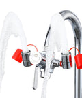 Faucet Mounted Eye Wash Station With Cover For Lab Factory Industry Site Office And Home Emergency Eye Wash Kit Includes 5 Faucet Adapters Note Card And Warning Post