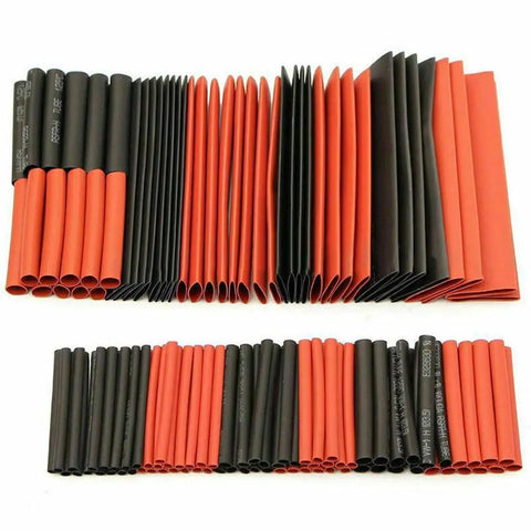 Dope 328 Pieces Heat Shrink Tubing Kit With 7 Sizes Polyolefin Cable Sleeves For Tough Wire Wraps And Flame Retardant Electrical Repairs For Engine Bays Sick For Quick Fixes Without Breaking The Bank Or Damaging Connectors., assorted black and red heat shrink tubing sizes
