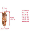 Pro Grade TIG Gas Lens Kit With Collet Bodies And Ceramic Cups For 17 18 26 Series Torch, showing dimensional diagram and fittings.