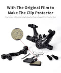 Badass Mechanical Disc Brake Set For Mountain And Road Bicycles Including Front And Rear Caliper Hardware With 160Mm Rotors Super Smooth Quiet Wire Pull Braking Fresh Red Setup close-up of caliper, pads and hardware