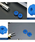 Heavy Duty Gas Cylinder Valve Handles Set of 4 with Hexagonal Aluminum Alloy Industrial Hand Wheels Non Slip Grip placed on table