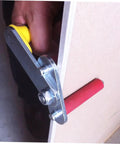 One Pair Heavy Duty Suction Lifters Make Drywall Gypsum Board Ceramic Tile And Sheetrock Moves A Breeze Portable Two Handed Glass Carrying Tool With Rock Solid Anti Slip Handles gripping a board with ergonomic design.