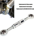 Heavy Duty Alternator Tensioner Rod Adjustable For Small Block Chevy 350 454 Engines, stainless steel, detailed view.