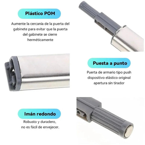 10 Pack Magnetic Push Latches For Cabinets And Wardrobes, Touch To Open Kitchen Door Hardware in POM plastic, detail view