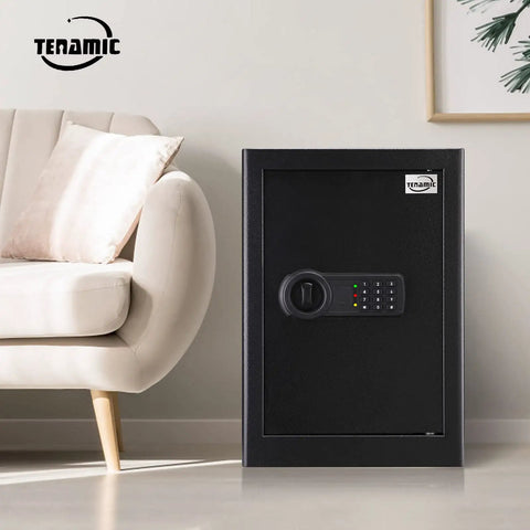Fireproof And Waterproof Home Safe With Keypad Lock, 2.2 Cu Ft Large Lock Box Cabinet Safe, Solid Steel Construction in room