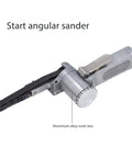 Rock Solid Quarter Inch Pneumatic Belt Sander Hella Durable Stainless Steel Handheld Angle Grinder with aluminum alloy outer box.