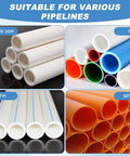 Various pipe types for Pipe Threading Tool Kit For One Half, Three Quarter, And One Inch Pipes, Dual Internal And External Threaders.