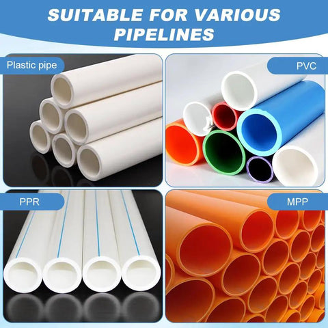Various plastic pipes including PVC, PPR, and MPP, suitable for use with 3Pcs Heavy Duty PVC Pipe Threader Kit.