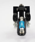 Heavy Duty Polyurethane Foam Spray Gun With Air Purge Self Cleaning Pu Foaming Tool Cast Iron Frame, flat view showcasing trigger.