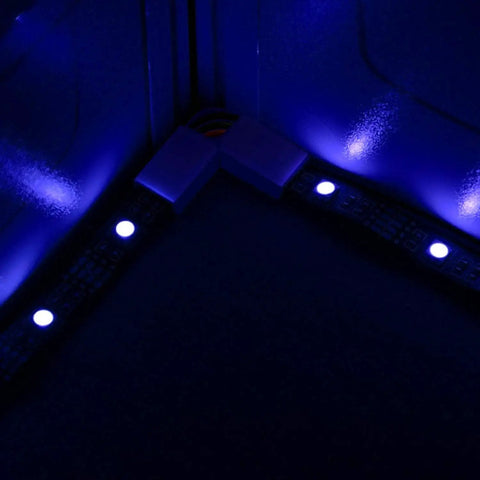 L Shape 4 Pin LED Strip Connectors With Adjustable Angles From 90 To 180 Degrees For 10mm Wide 5050 RGB LED Tape Lights at corner