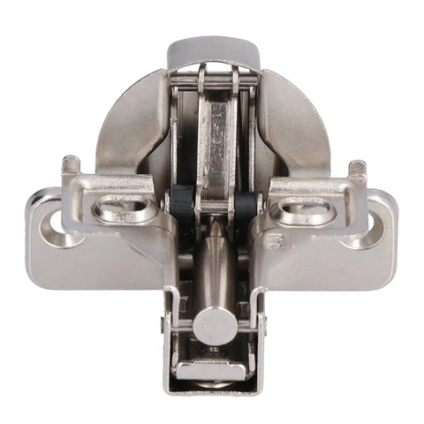 Close-up of 95 degree concealed cabinet hinges with soft close easy install for European frameless wardrobes and bookcases.