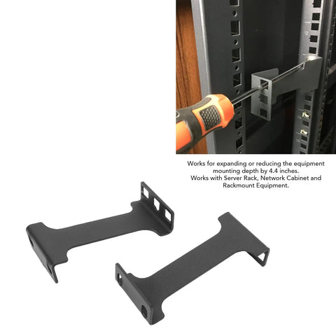Rock Solid 1U Server Rack Depth Extender And 4 Inch Recessed Rack Mount Adapter Kit for secure equipment installation.