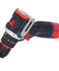 Heavy Duty 18V Cordless Drill Set With Brushless Motor And 80 Nm Torque For Home Projects That Kick Some Serious Butt And Deliver Rock Solid Power Without The Nonsense Of Weak Battery Packs, showing close-up of the drill handle with metal clip.