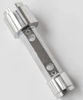 Tub Drain Remover Wrench Dual Ended Dumbbell Tool For Bath Drains Beefy Heavy Duty Aluminum Fits Most One And Three Eighths Inch And One And One Half Inch Drains shown