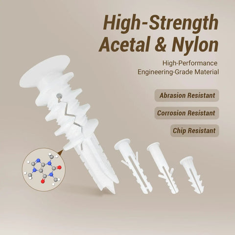 Heavy Duty Drywall Anchors Kit With Self Drilling Screws 80Lb Load Capacity 4 Sizes Ideal For Sheetrock Plaster Brick Concrete