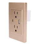 Heavy Duty Wall Outlet With Fast Usb And Type C Ports Built Tough With Flame Retardant Pc Panel And Reinforced Steel Frame, side view.