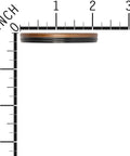 Oil Seal Replacement For Small Gasoline Engines 210000 310000 400000 440000 Replaces 791892 690947 499145 OEM Genuine Part For Lawn Mowers Tillers And Power Equipment. black rubber oil seal shown in side view with inch ruler