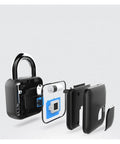 Lock Down Your Gear With This 10 Pack Smart Fingerprint Padlock Set Built Tough, exploded view showing internal components.