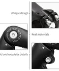 Close-up of sturdy 110mm adjustable handlebar stem showing unique design and precise adjustments for E-bikes and mountain riding.