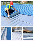 Pro Level Synthetic Roof Underlayment Roll With Heat Reflective Aluminum Foil And Self Adhesive Asphalt Membrane being installed on a metal roof.