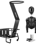 Wall Mount Helmet Rack With Gloves Tray For Motorcycle And Dirt Bike Gear, Sturdy Helmet Holder Display Hanger For Trailer Or Truck 
