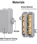 10 Pack 10 AWG Wire Connector Kit with brass conductors and ABS fireproof casing, 17-10 Gauge Solderless Quick Splice Terminals shown open