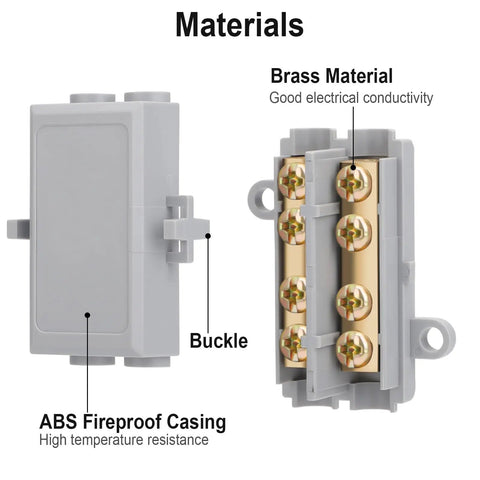 10 Pack 10 AWG Wire Connector Kit with brass conductors and ABS fireproof casing, 17-10 Gauge Solderless Quick Splice Terminals shown open