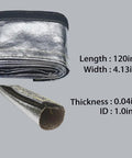 Heat Shield Sleeve For Engine Bay Built To Take The Heat 1 Inch By 10 Foot Aluminized Firewall Sleeving dimensions shown