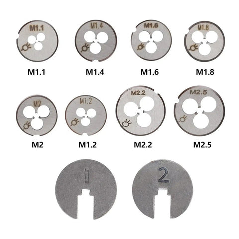 Essential Metric Tap And Die Set With 31 Pieces For Metalworking Pros! High Speed Steel HSS Tools Create Perfect Screw Threads On DIY Projects And Small Engine Repairs With Durable Hand Wrench Kit. Metric die set M1.1-M2.5 and dies 1-2
