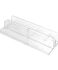 No Fuss Heavy Duty Clear Nylon Bottom Guide Roller For Sliding Tub Shower Doors Lock Tight Track Alignment Straight Shot Bathroom Repair Single Piece, shown from the side.