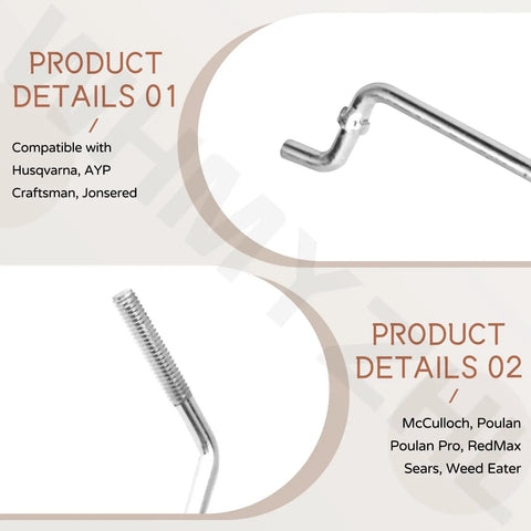 532199918 Brake Linkage Assembly Replacement For Craftsman Husqvarna Lawn Mower Drop In Easy Install Compatible With AYP Jonsered McCulloch Poulan Poulan Pro RedMax Sears Weed Eater And More Durable Metal Part close-up metal brake linkage rod