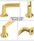 Brushed Gold Cabinet Pulls 10 Pack 3.75 Inch Hole Centers Heavy Duty Metal Handles With Easy Install Screws For Cabinets Drawers Dressers Closets And Vanities Rust Resistant Clover Design close-up view