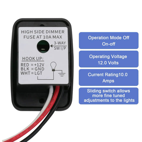 Heavy Duty 12V Dimmer Switch Toggle Universal Rv Marine Boat Led Halogen Lighting wiring diagram and details.