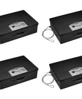 Pack of 4 Portable Electronic Safe Box For Laptops And Phones 0.5 Cubic Feet Black Keyless Combo Lock Solid Steel Security Lockbox.