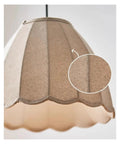 Close-up view of Modern Cloth Pendant Lamp Dining Room Chandelier Fixture fabric shade detail, showcasing material texture.