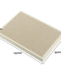 Rectangle Honeycomb Ceramic Soldering Board with Stainless Steel Needles for Jewelry Making, 135x95x13mm, showing dimensions.