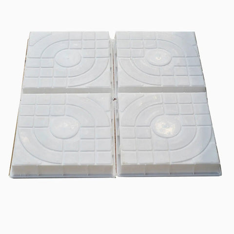 DIY Concrete Mold Stepping Stone Square Paver For Garden Walkway Patio 30cmx30cmx6cm White Durable PP Tool shown in four pieces